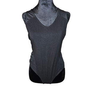 Garage Large Black Bodysuit with Mesh Sides